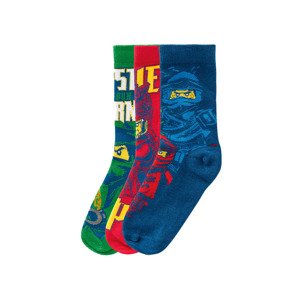 LEGO Dětské ponožky, 3 páry (27/30, zelená/červená/modrá)