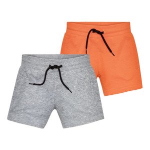 lupilu® Chlapecké teplákové kraťasy, 2 kusy (child#male#ne, 110/116, šedá/oranžová)
