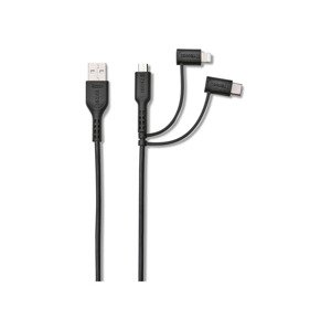 TRONIC® Nabíjecí a datový kabel 3 v 1 (černá)