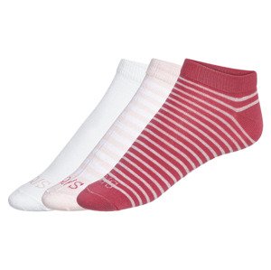QS by s.Oliver Dámské / Pánské kotníkové ponožky, 3 pár (35/38, červená / bílá / světle růžová)