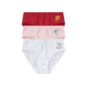 Dívčí kalhotky, 3 kusy (122/128, červená/růžová/bílá)