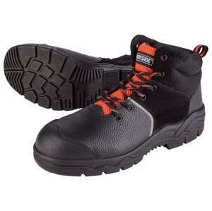 PARKSIDE Pánská kožená bezpečnostní obuv S3 (45, černá/oranžová)