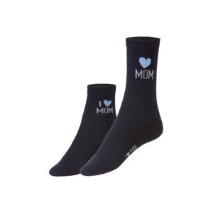 Dámské / Dětské ponožky, 2 páry (35-38 / 23- 26, navy modrá)