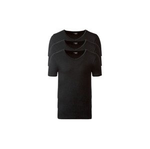 LIVERGY Dámské spodní triko, 3 kusy (5/M, černá, V-výstřih)