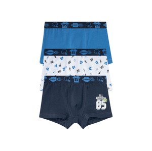 pepperts!® Chlapecké boxerky, 3 kusy (158/164, navy modrá / modrá / bílá)