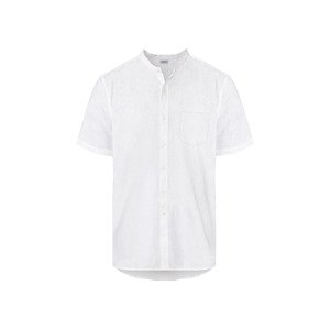 LIVERGY Pánská lněná košile (S (37/38), bílá)