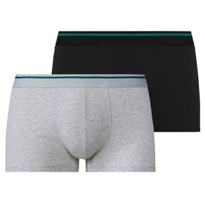 LIVERGY® Pánské boxerky s BIO bavlnou, 2 kusy (adult#male#ne#undershorts, 7/XL, černá/šedá)