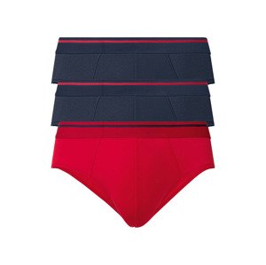 LIVERGY® Pánské slipy s BIO bavlnou, 3 kusy (adult#male#no#briefs, 7/XL, navy modrá / červená)