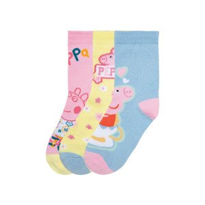 Dívčí ponožky, 3 páry (child 2 years onwards#female, 35/38, Prasátko Peppa)