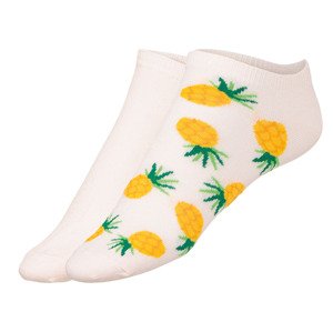 Dámské / Pánské nízké ponožky, 2 páry (35/38, ananas)