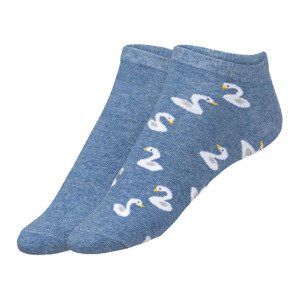 Dámské / Pánské nízké ponožky, 2 páry (35/38, labutě)