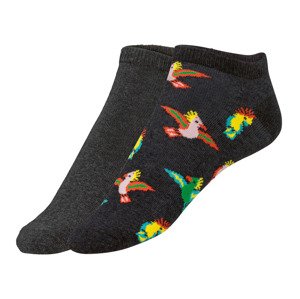 Dámské / Pánské nízké ponožky, 2 páry (35/38, papoušek)