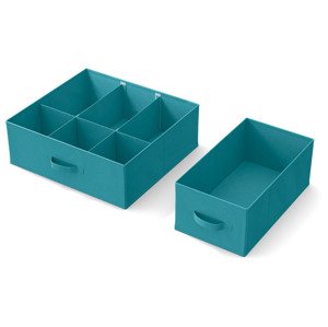 LIVARNO home Úložný box (organizér, 2dílná sada, tyrkysová)