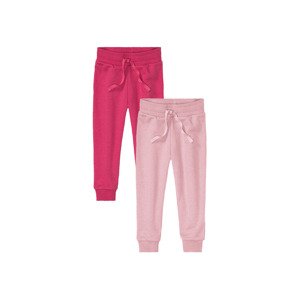 lupilu® Dívčí tepláky, 2 kusy (98/104, světle růžová / růžová)
