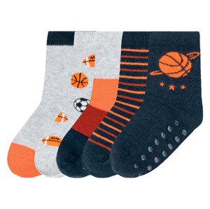 lupilu® Chlapecké ponožky, 5 párů (child 2 years onwards#male, 27/30, šedá / navy modrá / oranžová)