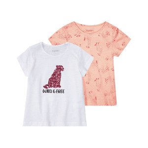 lupilu® Dívčí triko, 2 kusy (child#female#ne, 110/116, leopardí vzor)
