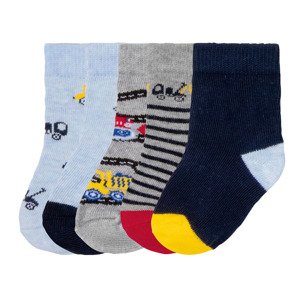 lupilu Chlapecké ponožky s BIO bavlnou, 5 párů (11-14, auta/modrá/žlutá/šedá)