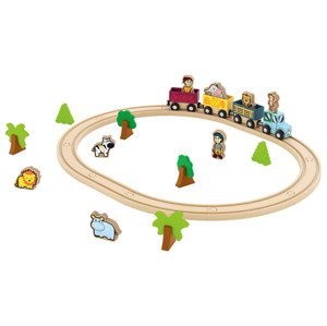 Playtive Dřevěná motorická hračka (dřevěná železnice Safari)