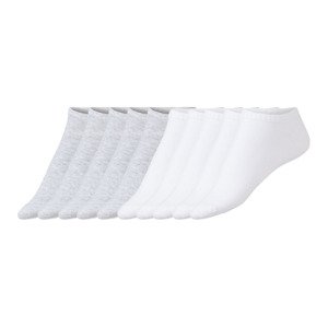 esmara Dámské nízké ponožky, 10 párů (35/38, bílá/šedá)