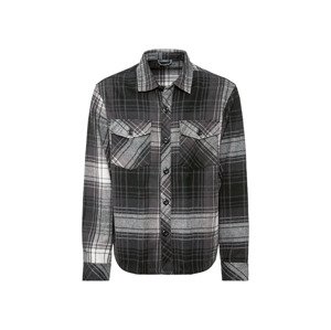 LIVERGY® Pánský flanelový overshirt (adult#male#ne, M (48/50), černá)