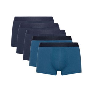 LIVERGY Pánské boxerky, 5 kusů (6/L, námořnická modrá / modrá)