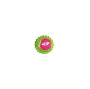 Nerf Dog Psí hračka: pískací tenisový míček (zelená/růžová, výstupky)