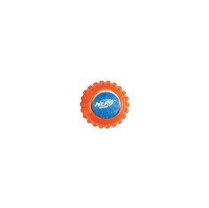 Nerf Dog Psí hračka: pískací tenisový míček (oranžová/modrá, výstupky)