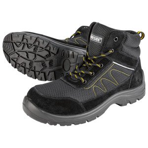 PARKSIDE Pánská kožená bezpečnostní obuv S1 (43, černá/žlutá)