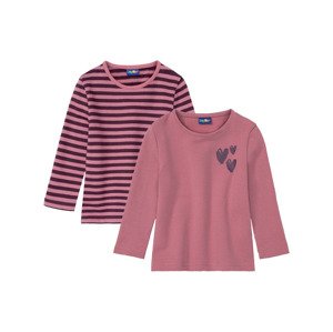 lupilu® Dívčí termo triko s dlouhými rukávy, 2 kusy (child#female#ne, 110/116, světle růžová)