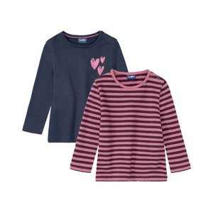 lupilu® Dívčí termo triko s dlouhými rukávy, 2 kusy (child#female#ne, 86/92, navy modrá)