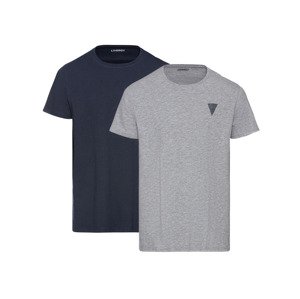 LIVERGY® Pánské triko, 2 kusy (XL (56/58), šedá / navy modrá)