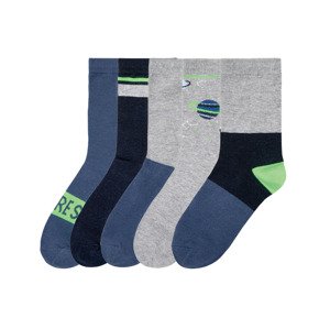 pepperts Chlapecké ponožky, 5 párů (31/34, šedá / modrá / navy modrá / zelená)