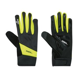 CRIVIT Dámské / Pánské cyklistické rukavice  (7, černá/žlutá)