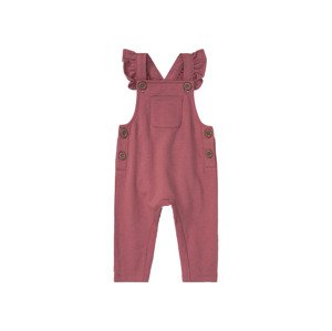 lupilu® Dívčí kalhoty s laclem s BIO bavlnou (baby/infant#female#ne, 80, starorůžová)