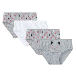 lupilu® Dívčí kalhotky, 4 kusy (86/92, šedá/bílá)