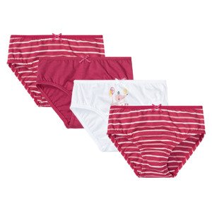 lupilu® Dívčí kalhotky, 4 kusy (86/92, červená/bílá)