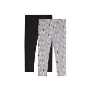 lupilu® Dívčí legíny, 2 kusy (child#female#ne, 110/116, šedá/černá)