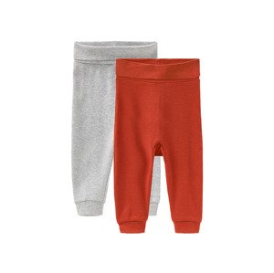 lupilu® Chlapecké kalhoty „Jogger" s BIO  bavlnou, 2 kusy (baby/infant#male#ne, 86/92, šedá/hnědá)