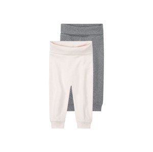 lupilu® Dívčí kalhoty "Jogger" s BIO bavlnou, 2  (50/56, bílá/šedá)