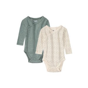 lupilu® Chlapecké body BIO, 2 kusy (body se zapínáním 62/68, bílá/zelená)