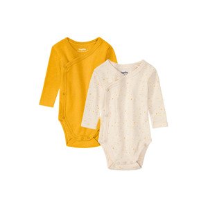 lupilu® Chlapecké body BIO, 2 kusy (baby/infant#male#ne, body se zapínáním 74/80, žlutá/bílá)