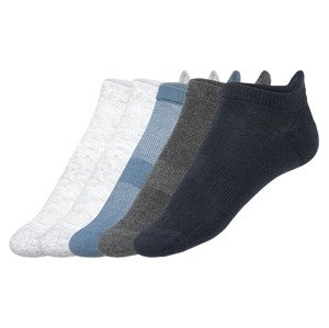 CRIVIT Pánské nízké ponožky s BIO bavlnou, 5 pá (41/42, šedá / navy modrá)