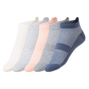 crivit Dámské nízké ponožky s BIO bavlnou, 5 pá (37/38, růžová/modrá/šedá)