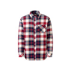 Livergy® Pánský flanelový overshirt (XL (56/58), červená/krémová)