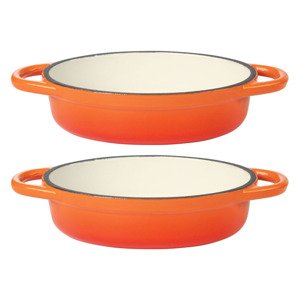 Ernesto® Sada mini litinových zapékacích mís, 2dílná (oranžová)
