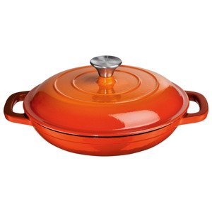 Ernesto® Litinová pánev na dušení, Ø 26 cm (oranžová)