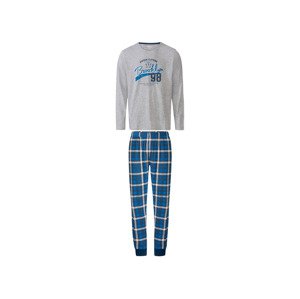 LIVERGY® Pánské pyžamo (adult#male, L (52/54), šedá / navy modrá)