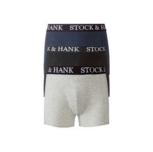 Stock&Hank Pánské boxerky BENJAMIN, 3 kusy (M, námořnická modrá / černá / světle šedá)