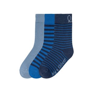 QS by s.Oliver Dětské ponožky, 3 páry (35/38, námořnická modrá/modrá/světle modrá)