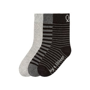 QS by s.Oliver Dětské ponožky, 3 páry (31/34, černá / tmavě šedá)